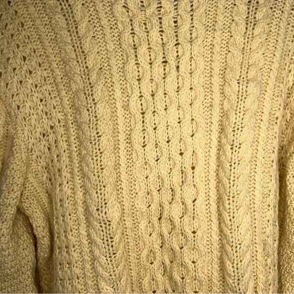 VINTAGE PENDLETON CREAM PURE WOOL MENS SWEATER XL MADE IN USA ACADEMIA - Picture 3 of 10